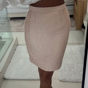 Dolce & Gabbana Textured Blush Pencil Skirt